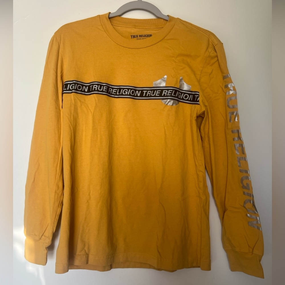 True Religion Men's Mustard Long Sleeve Tee